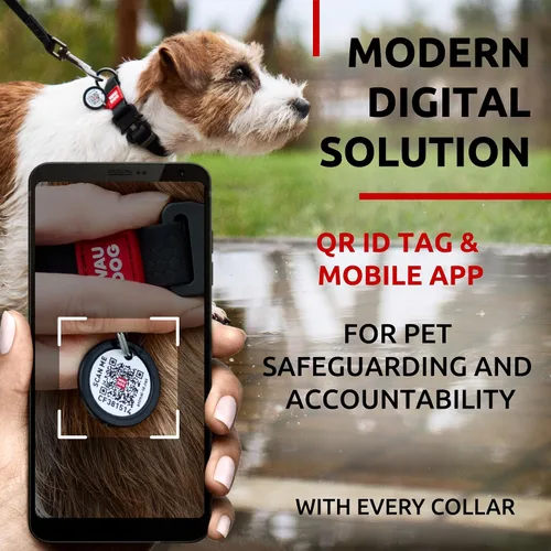 Miniatura 5 de WAUDOG Collar de Perro Impermeable – Collar Ajustable para Perros Grandes, Pequeños y Medianos – Collares de Perro de Servicio Pesado con Cierre