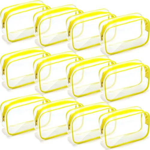 Miniatura 23 de Weewooday 12 piezas bolsas transparentes para maquillaje, bolsas de almacenamiento de cosméticos, estuches de PVC con cremallera, bolsas de viaje