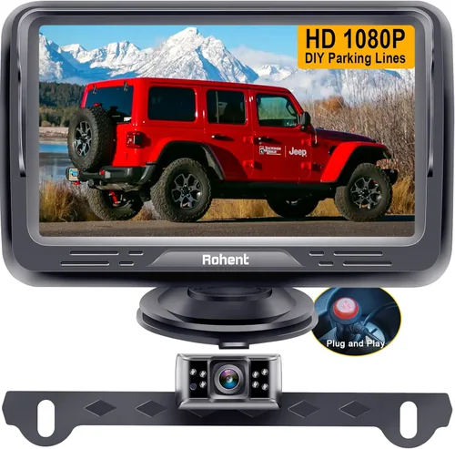 Miniatura 10 de Cámara de respaldo HD 1080P para automóviles, visión nocturna, gran angular de 170°, impermeable, fácil instalación, imagen clara para camiones