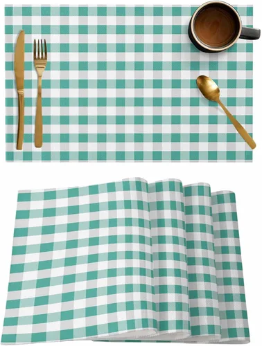 Miniatura 105 de Juego de 4 manteles individuales Boho de otoño, calabazas de acuarela para Acción de Gracias, resistentes al calor, lavables, para mesa, manteles