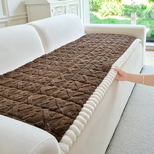 Miniatura 13 de Fundas de Reposabrazos de Sofá Antideslizantes, Funda Lavable de Respaldo de Sillón Suave, Fundas Gruesas y Peludas para Reposabrazos de Sofá