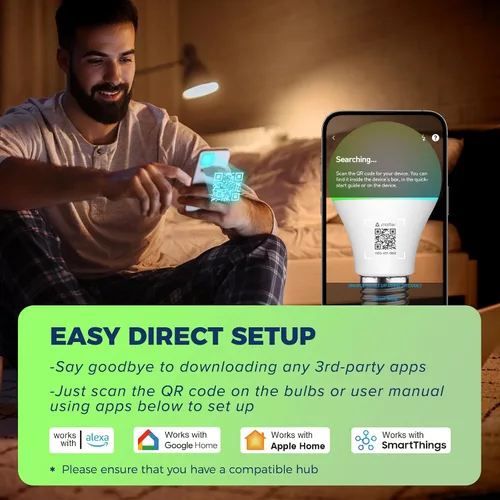Miniatura 2 de Lightinginside - Focos inteligentes Matter compatibles con Alexa/Siri/Apple Home/Google Home/SmartThings, focos LED WiFi A19 E26 RGBCW que cambian