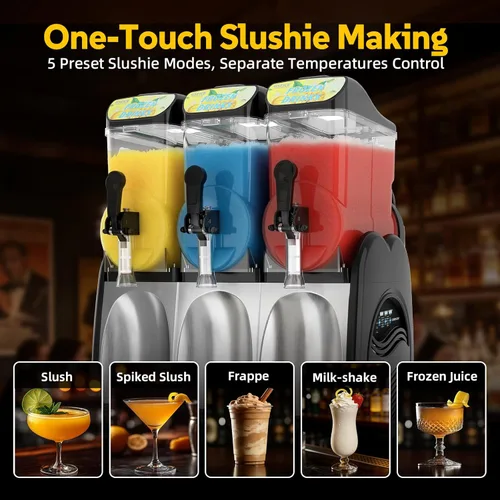 Miniatura 3 de Máquina comercial de granizado de 12 galones, máquina de margarita congelada para mockaritas congeladas, máquina de granizado de 110 V/60 Hz con 3