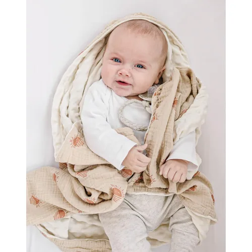 Miniatura 6 de Konssy Mantas para Bebé Unisex para Niños y Niñas, Mantas de Guardería Minky Súper Suaves con Frente de Algodón de Muselina y Respaldo de Vellón