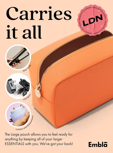 Miniatura 4 de Bolsa de Maquillaje de Viaje Embla Bolsa de Aseo de Viaje, Melocotón, L, Large