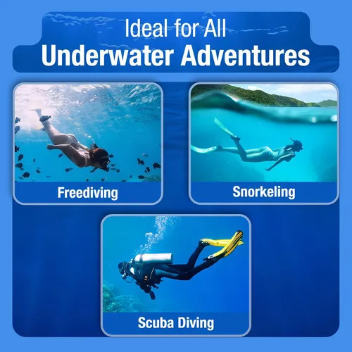 Miniatura 6 de Kraken Aquatics Snorkel seco Equipo de esnórquel profesional de calidad con válvula superior seca, cómoda boquilla de silicona y válvula de purga