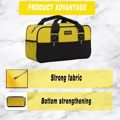 Miniatura 3 de FASTECH Bolsa de herramientas con cremallera de 14 pulgadas, pequeña bolsa de herramientas de boca ancha, bolsa organizadora de herramientas