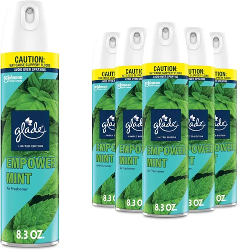 Glade Ambientador en aerosol, Empower Mint, 8.3 onzas, 6 unidades