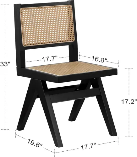 Miniatura 2 de Comfy to go Sillas de Comedor Modernas Negras Juego de 4 Sillas de Cocina Sin Brazos