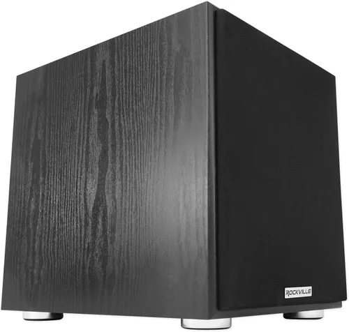 Miniatura 3 de Rockville Rock Shaker 8 Negro, subwoofer alimentado de 8 pulgadas, 400W, graves profundos, amplificador clase D, entradas RCA/altavoces, para cine