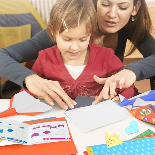 Miniatura 4 de Kit de origami Yibeishu para niños, 120 hojas de papel de origami con libro de instrucciones, juego de papel de color de 15 x 15 cm de lado sencillo