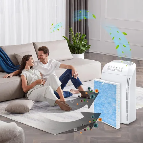 Miniatura 6 de Filtro de repuesto MSA3 compatible con Membrane Solutions MSA3 y MSA3S Smart Air Purifiers, filtro 3 en 1 (paquete de 2)