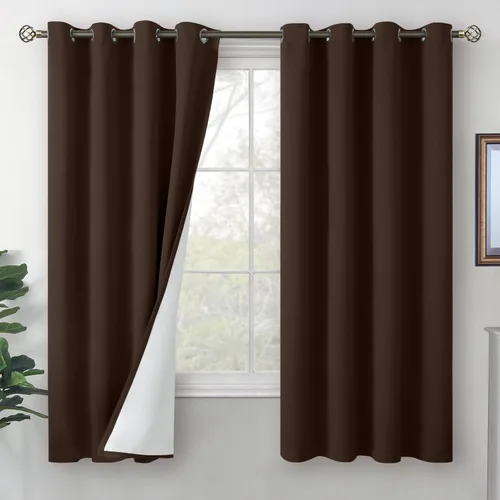 Miniatura 24 de BGment Cortinas opacas cortas de 30 pulgadas de largo, 2 paneles de cortinas 100% de oscurecimiento de la habitación para ventanas pequeñas