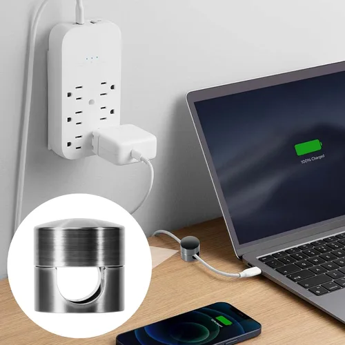 Miniatura 7 de SmallCat 6 juegos de soportes de cargador para cables, soportes de anclaje de cable ajustables negros, clips de cable de metal adhesivos