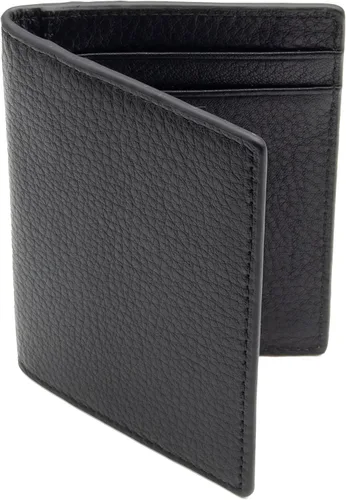 Cartera delgada y minimalista para hombres y mujeres, mini cuero fino, plegable, compacto, bolsillo frontal con bloqueo RFID, incluye caja de