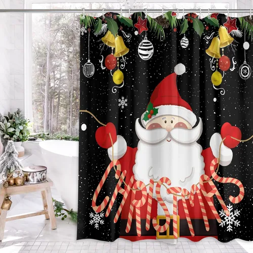 Miniatura 23 de Cortina de ducha de fantasma, tela impermeable con ganchos, 72 x 72 pulgadas, perfecta para decoración de baño de Halloween Cortina de ducha