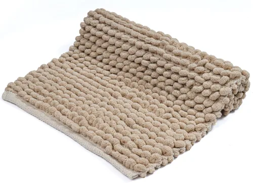 Miniatura 3 de Alfombra de baño de felpilla de algodón de 17 x 24 pulgadas, color beige, tapete de baño de felpa suave, ultra absorbente, de secado rápido, lavable