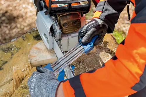 Miniatura 3 de PFERD Tornillo de barra de motosierra para limar – Abrazadera segura para afilar motosierra Portátil y duradero para mantenimiento en movimiento