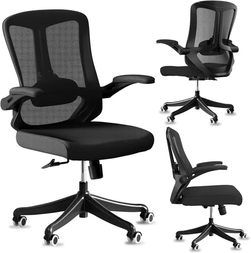 Miniatura 15 de Silla de oficina, silla ergonómica de escritorio cómoda para el hogar, silla de juegos con respaldo medio con ruedas, altura ajustable, soporte