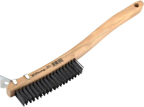 Miniatura 9 de Forney 70511A, paquete de 2 cepillos para raspar con raspador, carbono, 3 x 19 filas