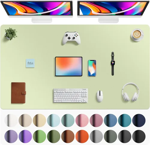 Miniatura 13 de Aothia - Protector de escritorio de cuero sintético, base para mouse, superficie antideslizante e impermeable para escribir y para laptop