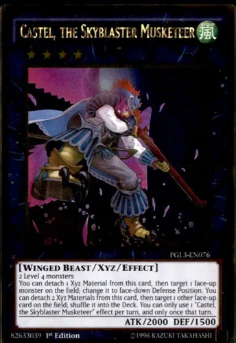 Yu-Gi-Oh! Castel, the Skyblaster Musketeer (PGL3-EN076), Premium Gold: Infinite Gold, 1° edición, Gold Rare