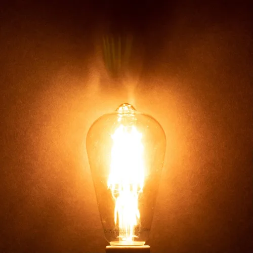 Miniatura 5 de Simba Lighting Bombillas LED Edison ST21 (ST64) de filamento vintage (ST64) (paquete de 6) de 6 W, regulable, equivalente a 60 W, vidrio ámbar