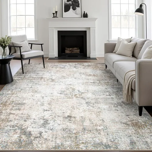 Miniatura 11 de Alfombra lavable de 2 x 3 pulgadas, alfombra de entrada: lavable, moderna, abstracta, suave, fina, antideslizante, resistente a las manchas