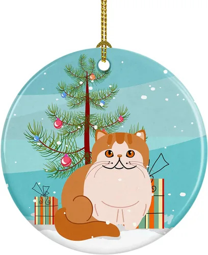 Miniatura 5 de Caroline's Treasures Árbol de Navidad de gato asiático, adorno de cerámica para colgar en el árbol de Navidad, decoración para el hogar, Navidad