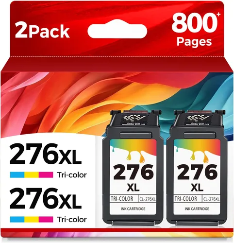 Ubinki Cartucho de tinta de color compatible 276XL para Canon 276 XL Ink CL-276 CL276 CL276XL (Tri-Color, 2 unidades) para TS3522 TR4720 TR4722