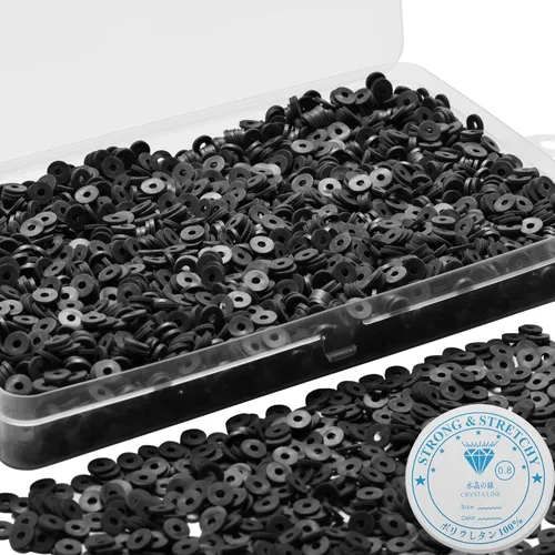 Miniatura 10 de 4000 cuentas de arcilla para hacer pulseras, espaciador de polímero, plano para manualidades, joyas, collares, aretes, kit de fabricación de aretes