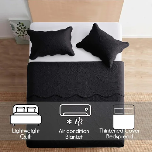Miniatura 245 de MOONLIGHT20015 Edredón tamaño King (106 x 96 pulgadas) con 2 fundas de almohada (20 x 36 + 2 pulgadas) para todas las estaciones, juego de cama Azul