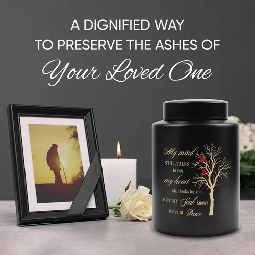 Miniatura 4 de Urna personalizada para cenizas humanas, contenedor de cenizas de cremación con foto personalizada con retrato, urna conmemorativa funeraria