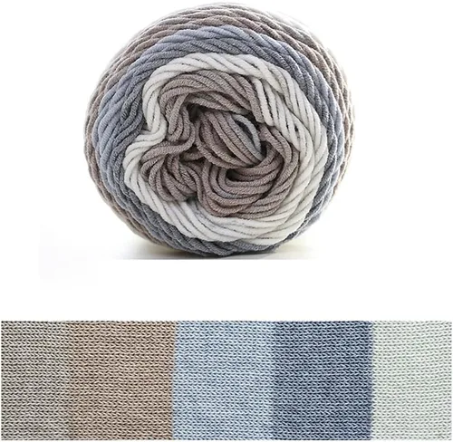 Miniatura 17 de Hilo de color de algodón para tartas, hilo multicolor arcoíris para tejer y tejer a ganchillo, 2 bolas de 7.05 oz, 45% algodón, 55% acrílico, hilo