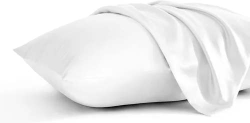 Miniatura 16 de BEDSUM Paquete de 2 fundas de almohada de satén de seda para niños pequeños, fundas de almohada sedosas de lujo con cierre de sobre para bebés, Rosa