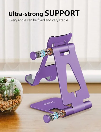 Miniatura 7 de Aoviho Soporte de teléfono celular para escritorio, soporte ajustable para teléfono de escritorio, base plegable para teléfono móvil para iPhone 17