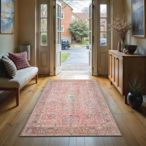 Miniatura 56 de GLN Rugs Traditional Collection - Alfombra de felpilla lavable a máquina, tradicional, antideslizante, alfombra de felpilla de pelo bajo, para sala