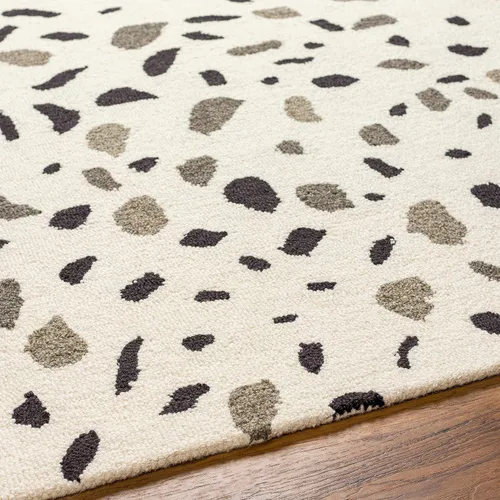 Miniatura 6 de Hauteloom Sala - Alfombra de lana para sala de estar, dormitorio, rosa, negro, gris, 2 x 3 pies