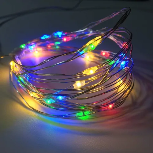 Miniatura 9 de Juego de 2 mini luces LED de hadas para interiores con temporizador, 6 horas encendidas/18 horas apagadas para decoración de bodas, fiestas
