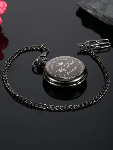 Miniatura 6 de Reloj de bolsillo con grabado de regalo para papá padre con delicada caja, regalo de Navidad, cumpleaños, día del padre de hija hijo niño