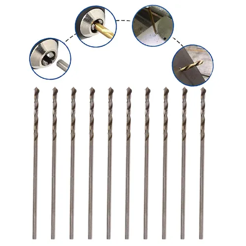 Miniatura 7 de Juego de 10 brocas giratorias, broca de cobalto de acero de alta velocidad de 0.039 in, vástago recto micro HSS HSS-4341 para metal duro, acero