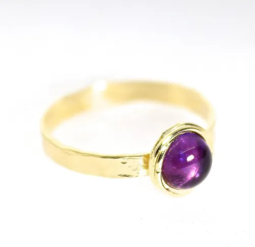 Miniatura 51 de Anillo de oro de piedras preciosas, anillo de piedra chapada en oro de 14 quilates, anillo de piedra apilable, anillo de oro de piedra pequeña
