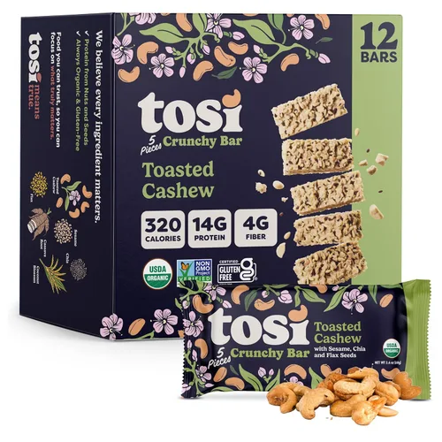 Miniatura 13 de Tosi Organic SuperBites Snacks veganos, 2.4 onzas (paquete de 12), sin gluten, Omega 3s, barras de proteína vegetal con lino y semillas de chía