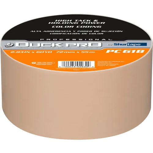 Shurtape Duck Pro - Cinta adhesiva de tela de color, grado profesional, para codificación industrial de colores, HVAC y automoción, PC-618, 2.835 in