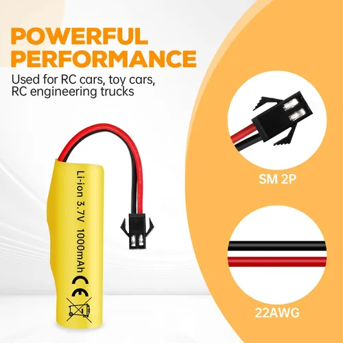 Miniatura 4 de 3 unids 3.7 V 1000 mAh batería de iones de litio con cable de carga USB para TB202 TB201 TM202 TC141 DE35 DE38 DE40 DE50 DE84 S767 SL-356A 1220A RC