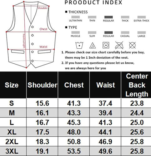 Miniatura 6 de Coofandy chaleco para traje o esmoquin con 5 botones, para hombre.