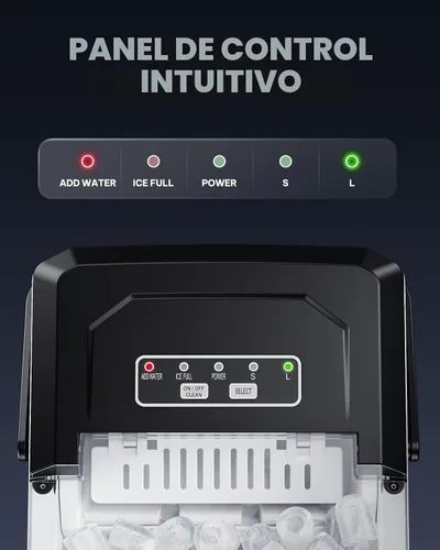 Miniatura 6 de Silonn - máquina de hielo para encimera, máquina de hielo portátil de acero inoxidable con asa de transporte, máquinas de hielo autolimpiables