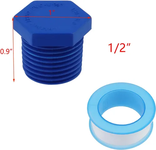 Miniatura 2 de Coshar Enchufe de drenaje para calentador de agua caliente para autocaravana, rosca macho NPT de 1/2 pulgada, enchufe de drenaje, accesorios