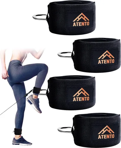 ATENTO 2 pares de correas de tobillo para máquina de cable, cómodos puños acolchados de tobillo para patadas, gimnasio, entrenamiento de glúteos y