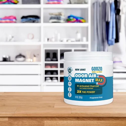 Miniatura 3 de Gonzo Natural Magic Imán de aire de olor con carbón activado, 14 onzas (paquete de 2), eliminador de olores para armario, baño y área de mascotas